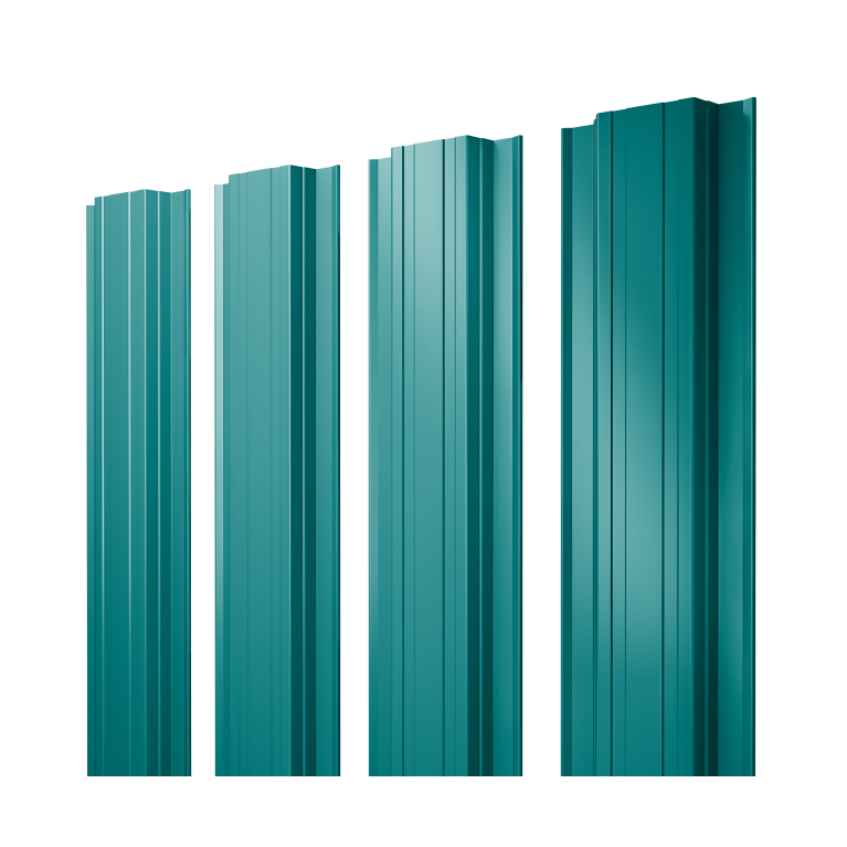 Штакетник Прямоугольный с прямым резом 0,45 PE RAL 5021 водная синь