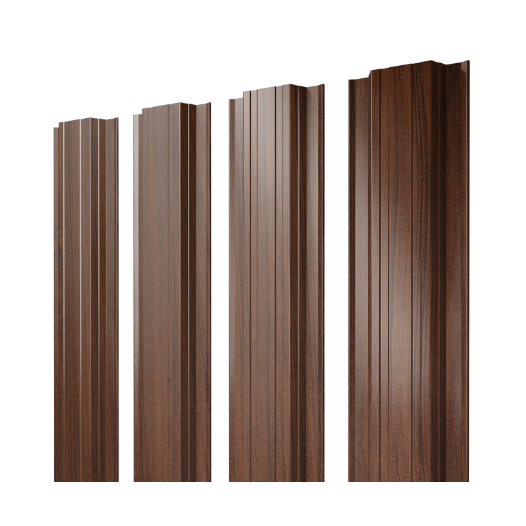 Штакетник Прямоугольный с прямым резом 0,45 Print Elite Choco Wood TwinColor