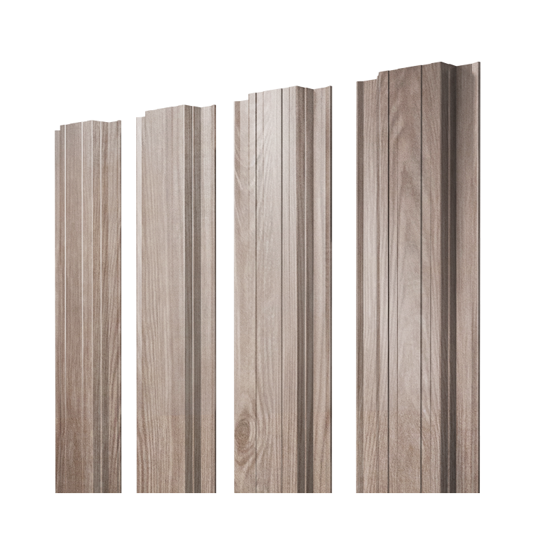 Штакетник Прямоугольный с прямым резом 0,45 Print Elite White Wood TwinColor