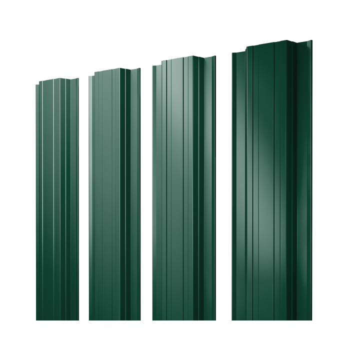 Штакетник Прямоугольный с прямым резом 0,5 PE RAL 6005 зеленый мох