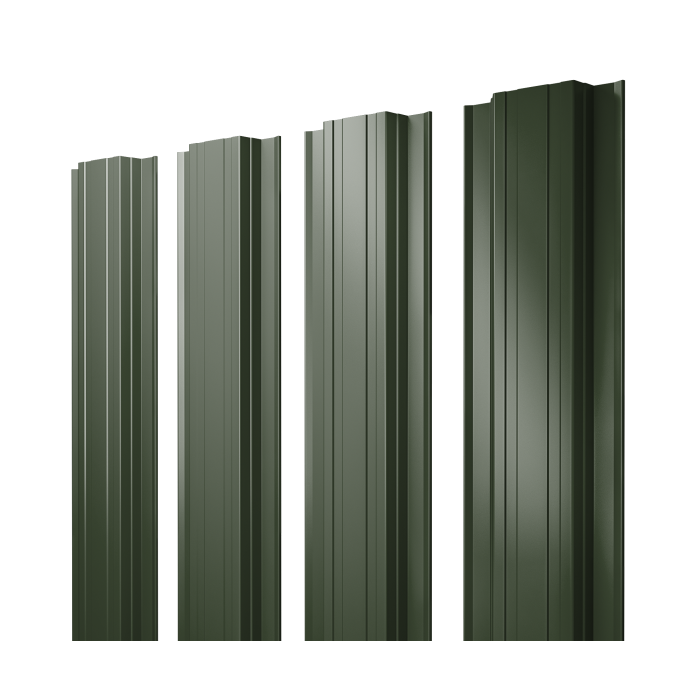 Штакетник Прямоугольный с прямым резом 0,5 Satin Matt TX RAL 6020 хромовая зелень