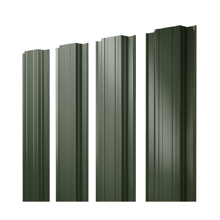 Штакетник Прямоугольный с прямым резом 0,5 Satin Matt TX RAL 6020 хромовая зелень