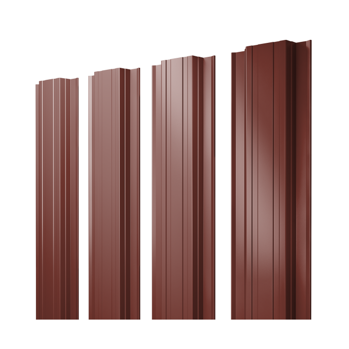 Штакетник Прямоугольный с прямым резом 0,5 Satin RAL 3009 оксидно-красный