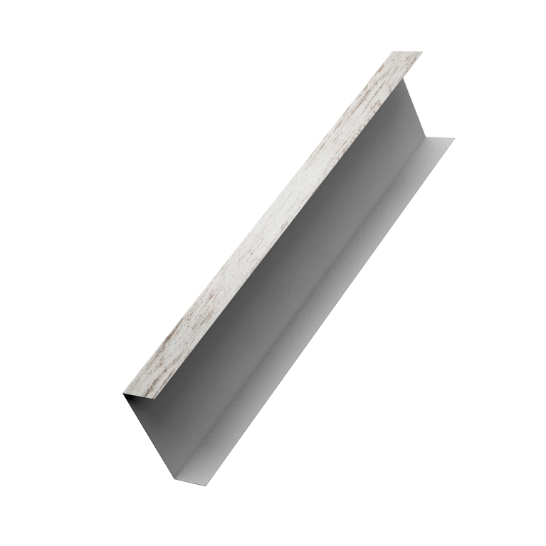 Декоративная накладка на столб универсальная 62х55 для забора жалюзи 0,45 Print Elite Snow Wood TwinColor (1,8м)