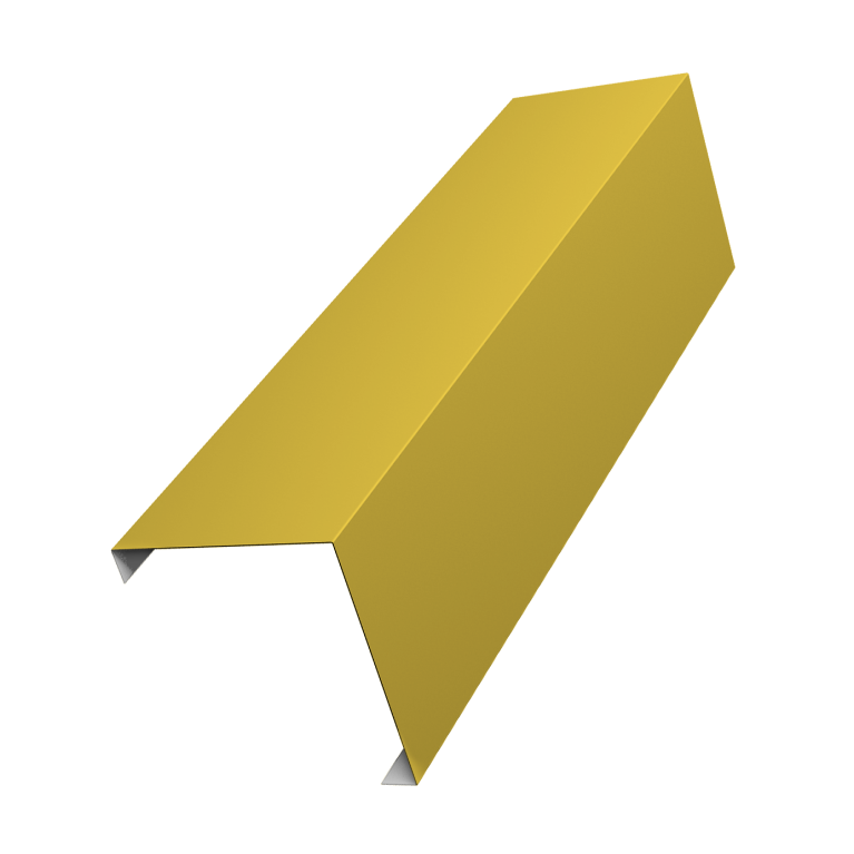 Декоративная накладка на столб универсальная угловая 60х60 для забора жалюзи 0,45 PE RAL 1018 цинково-желтый (3м)