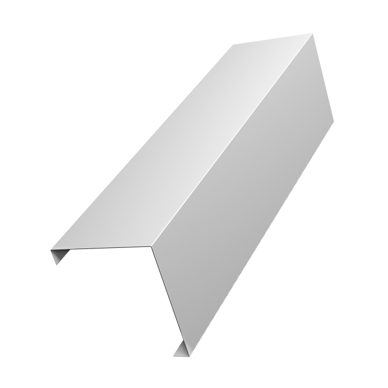 Декоративная накладка на столб универсальная угловая 62х55 для забора жалюзи 0,45 PE RAL 9003 сигнальный белый (1,8м)