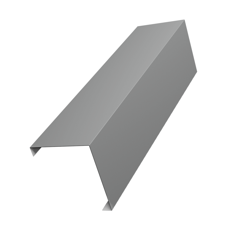 Декоративная накладка на столб универсальная угловая 80х80 для забора жалюзи 0,45 PE RAL 9006 бело-алюминиевый (2,5м)