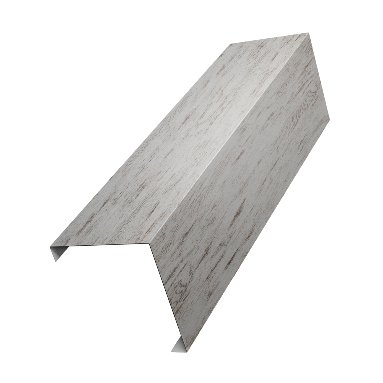 Декоративная накладка на столб универсальная угловая 80х80 для забора жалюзи 0,45 Print Elite Snow Wood TwinColor (3м)