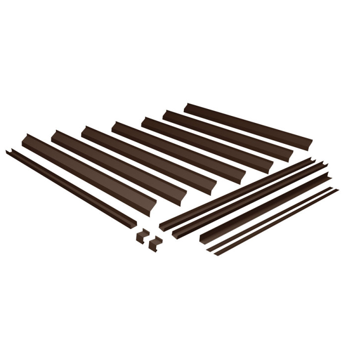 Комплект секции забора жалюзи Milan new 2,0х2,5м 0,45 PE-Double RAL 8017 шоколад