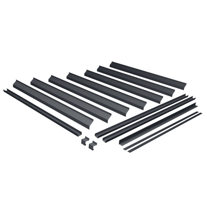 Комплект секции забора жалюзи Milan new 2,0х2,5м 0,45 PE-Double RAL 7024 мокрый асфальт