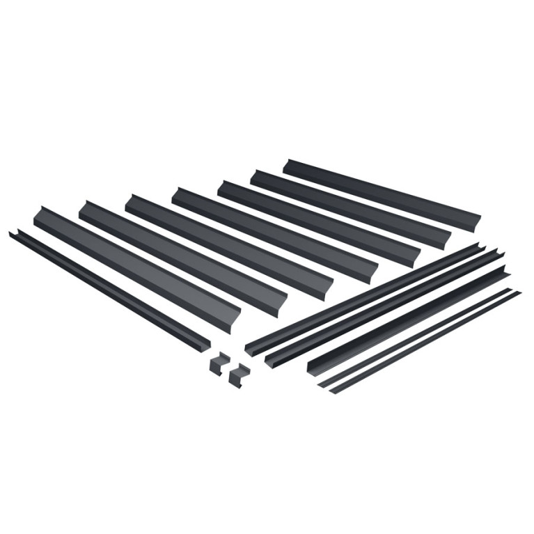 Комплект секции забора жалюзи Milan new 2,0х2,5м 0,45 PE-Double RAL 7024 мокрый асфальт