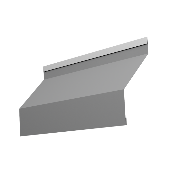 Ламель забора жалюзи Milan new 0,5 Satin с пленкой RAL 9006 бело-алюминиевый