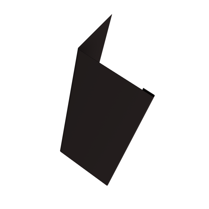 Нащельник (для калиток и ворот) 25х35 жалюзи Milan, Tokyo, Palermo 0,45 Drap-double TX RAL 9005 черный (L1,68)