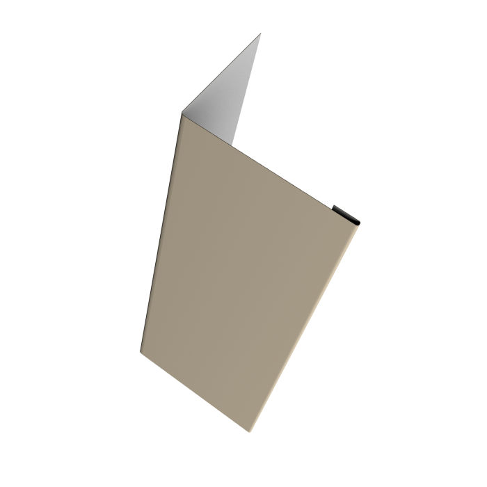 Нащельник (для калиток и ворот) 25х35 жалюзи Milan, Tokyo, Palermo 0,45 Drap TX RAL 1015 светлая слоновая кость (L2,0)