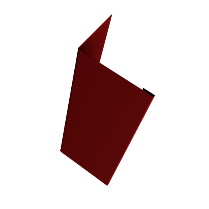 Нащельник (для калиток и ворот) 25х35 жалюзи Milan, Tokyo, Palermo 0,45 PE-Double RAL 3005 красное вино (L1,68)