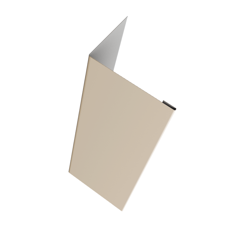 Нащельник (для калиток и ворот) 25х35 жалюзи Milan, Tokyo, Palermo 0,45 PE RAL 1015 светлая слоновая кость (L1,68)