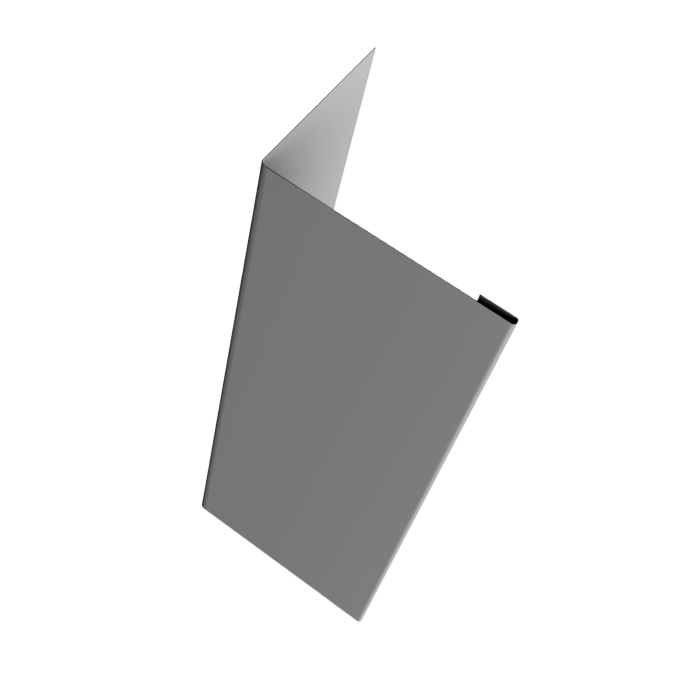 Нащельник (для калиток и ворот) 25х35 жалюзи Milan, Tokyo, Palermo 0,45 PE RAL 7005 мышино-серый (L1,68)