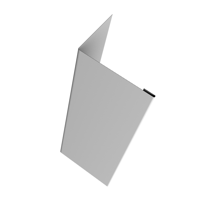 Нащельник (для калиток и ворот) 25х35 жалюзи Milan, Tokyo, Palermo 0,45 PE RAL 9003 сигнальный белый (L2,5)