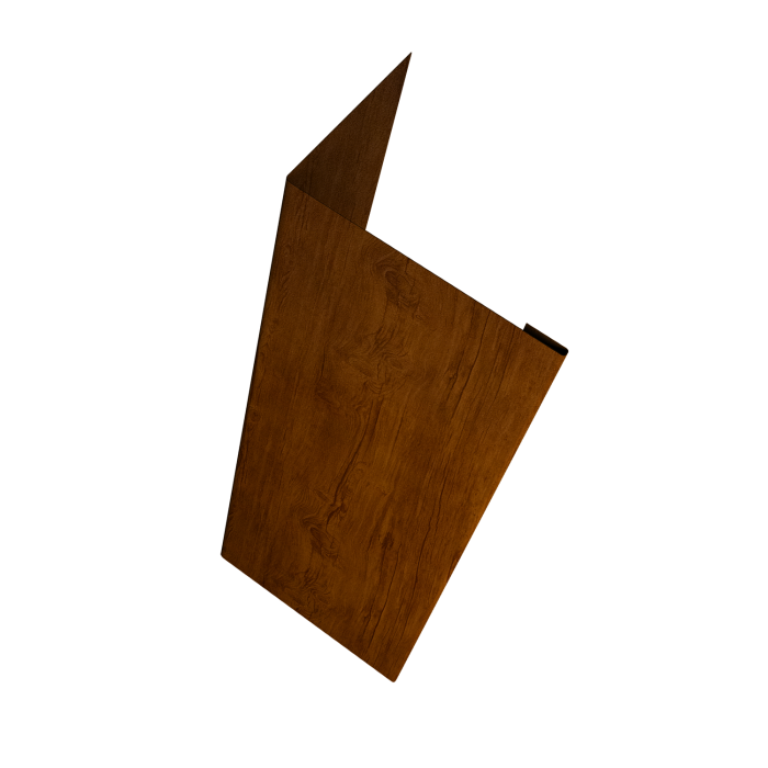 Нащельник (для калиток и ворот) 25х35 жалюзи Milan, Tokyo, Palermo 0,45 Print-double Premium Golden Wood Intense F (L2,5)