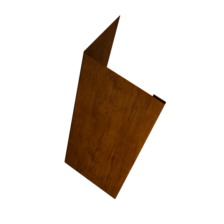 Нащельник (для калиток и ворот) 25х35 жалюзи Milan, Tokyo, Palermo 0,45 Print-double Premium Golden Wood Intense F (L2,5)