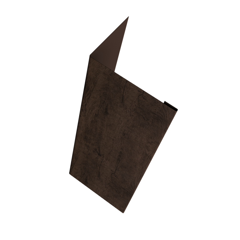 Нащельник (для калиток и ворот) 25х35 жалюзи Milan, Tokyo, Palermo 0,45 Print Elite Antique Wood TwinColor (L2,5)