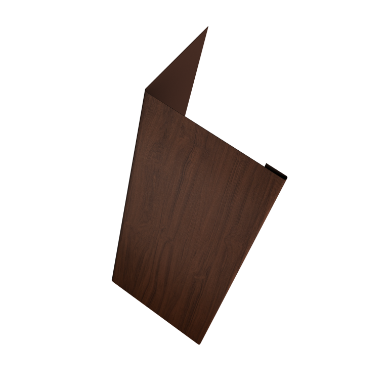 Нащельник (для калиток и ворот) 25х35 жалюзи Milan, Tokyo, Palermo 0,45 Print Elite Choco Wood TwinColor (L2,5)