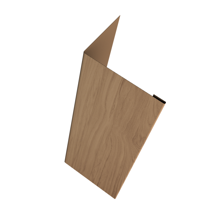 Нащельник (для калиток и ворот) 25х35 жалюзи Milan, Tokyo, Palermo 0,45 Print Elite Honey Wood TwinColor (L1,68)