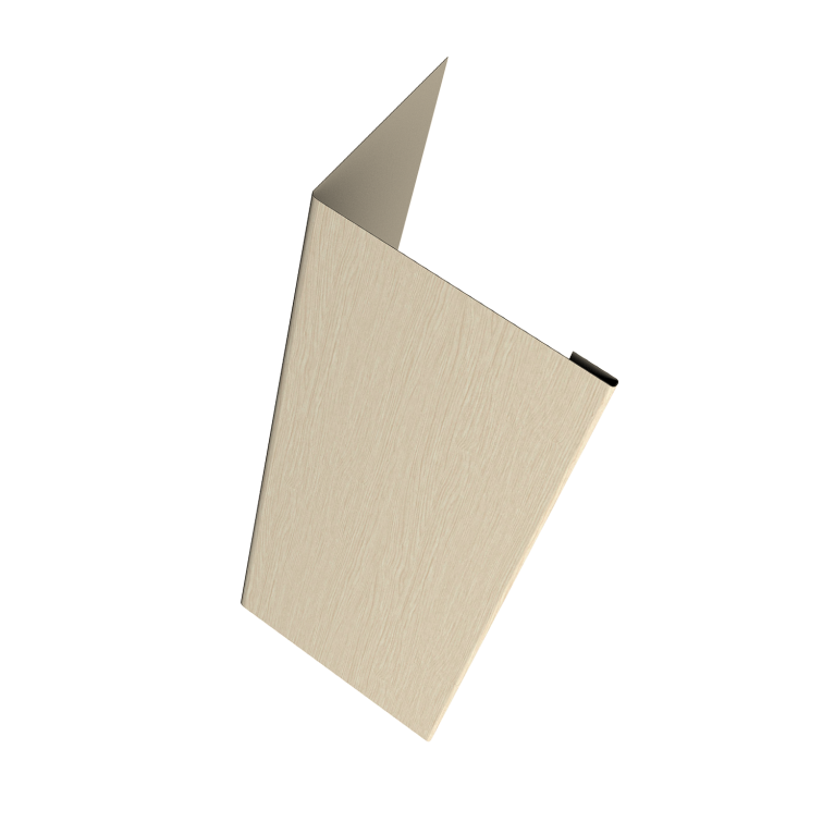 Нащельник (для калиток и ворот) 25х35 жалюзи Milan, Tokyo, Palermo 0,45 Print Elite Milky Wood TwinColor (L2,5)