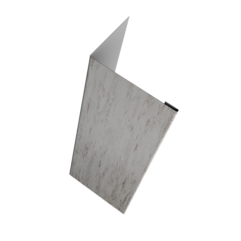 Нащельник (для калиток и ворот) 25х35 жалюзи Milan, Tokyo, Palermo 0,45 Print Elite Snow Wood TwinColor (L1,68)