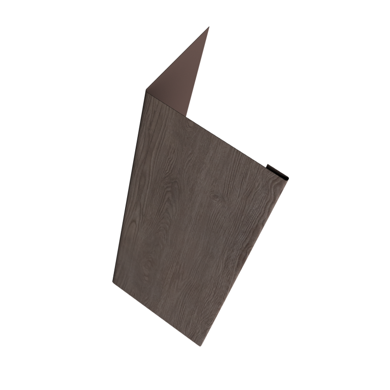 Нащельник (для калиток и ворот) 25х35 жалюзи Milan, Tokyo, Palermo 0,45 Print Elite White Wood TwinColor (L2,5)