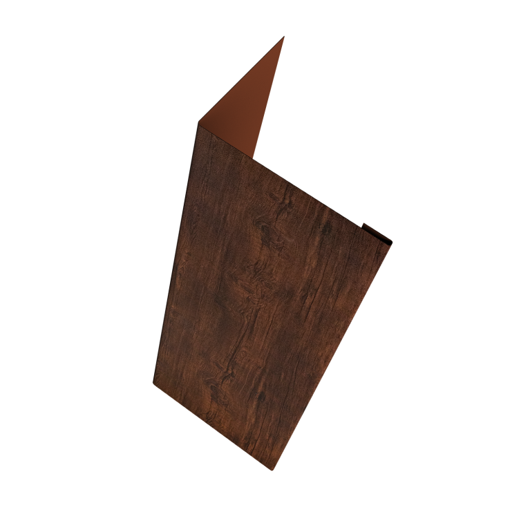 Нащельник (для калиток и ворот) 25х35 жалюзи Milan, Tokyo, Palermo 0,45 Print Premium Cherry Wood Dark FTC (L1,68)