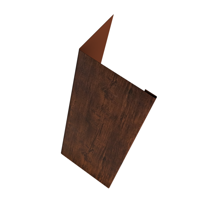 Нащельник (для калиток и ворот) 25х35 жалюзи Milan, Tokyo, Palermo 0,45 Print Premium Cherry Wood Dark FTC (L2,5)