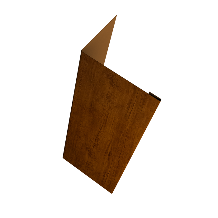 Нащельник (для калиток и ворот) 25х35 жалюзи Milan, Tokyo, Palermo 0,45 Print Premium Golden Wood Intense FTC (L2,5)