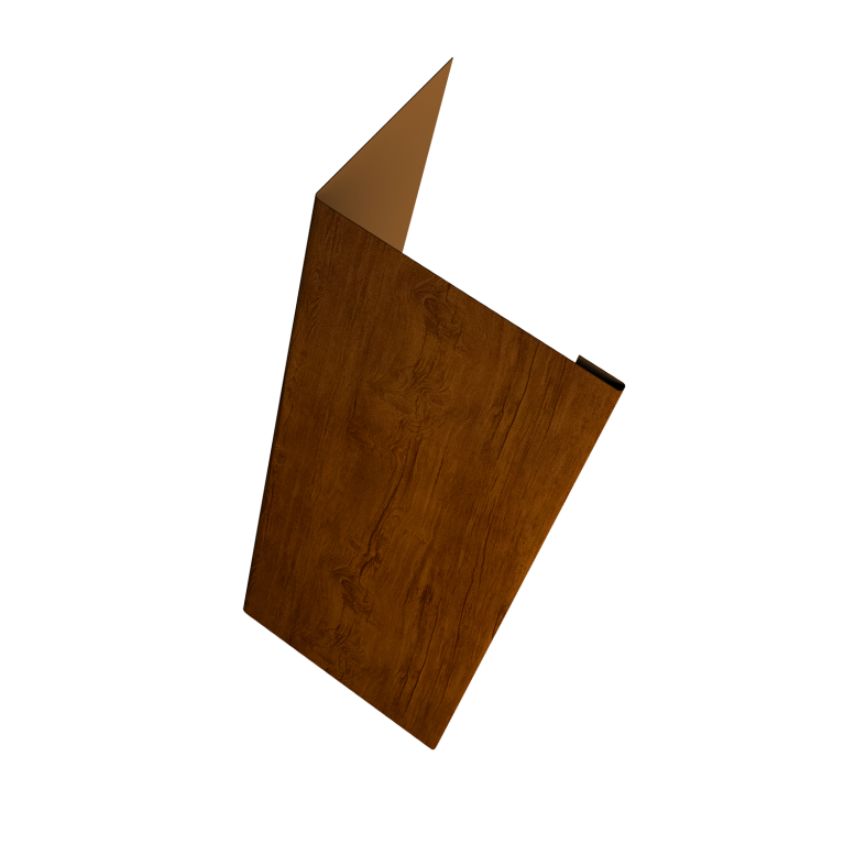 Нащельник (для калиток и ворот) 25х35 жалюзи Milan, Tokyo, Palermo 0,45 Print Premium Golden Wood Intense FTC (L2,5)