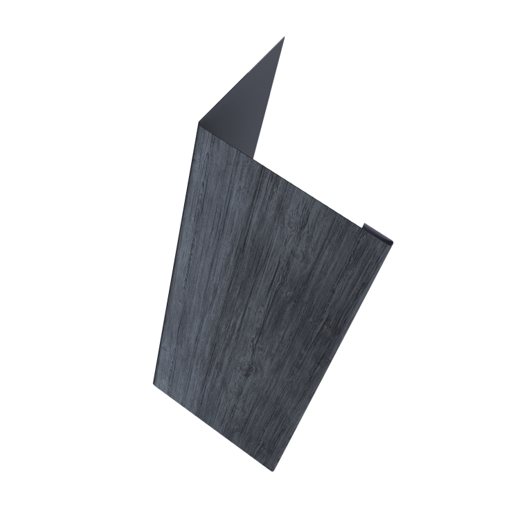 Нащельник (для калиток и ворот) 25х35 жалюзи Milan, Tokyo, Palermo 0,45 Print Premium Grey Wood TwinColor (L1,68)