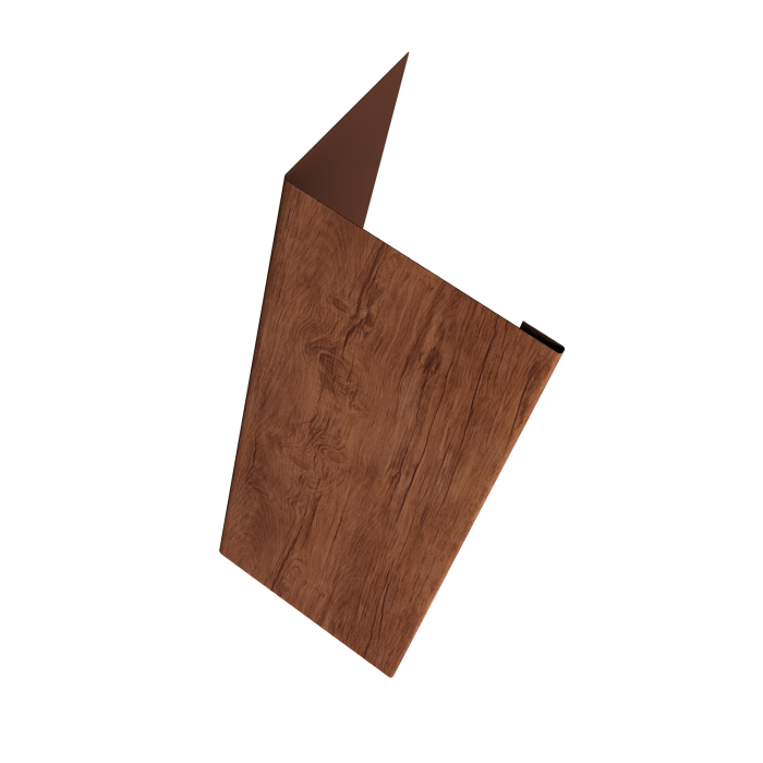 Нащельник (для калиток и ворот) 25х35 жалюзи Milan, Tokyo, Palermo 0,45 Print Premium Rowan Wood Intense FTC (L1,68)