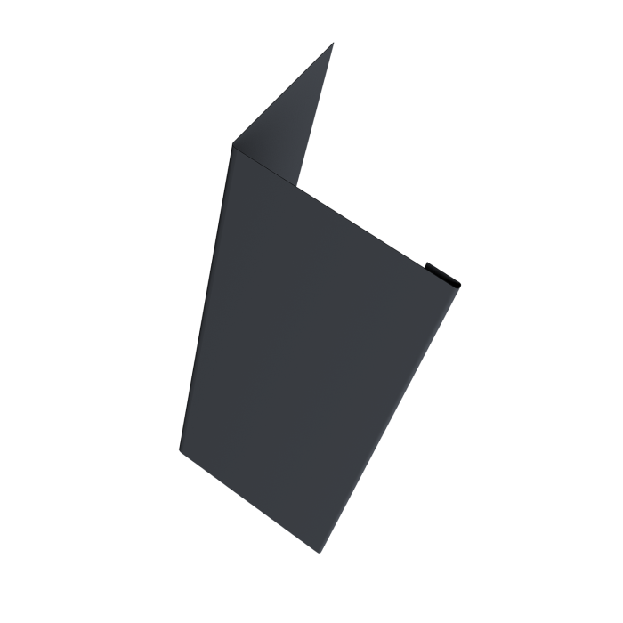 Нащельник (для калиток и ворот) 25х35 жалюзи Milan, Tokyo, Palermo 0,5 PurLite Matt RAL 7024 мокрый асфальт (L2,5)