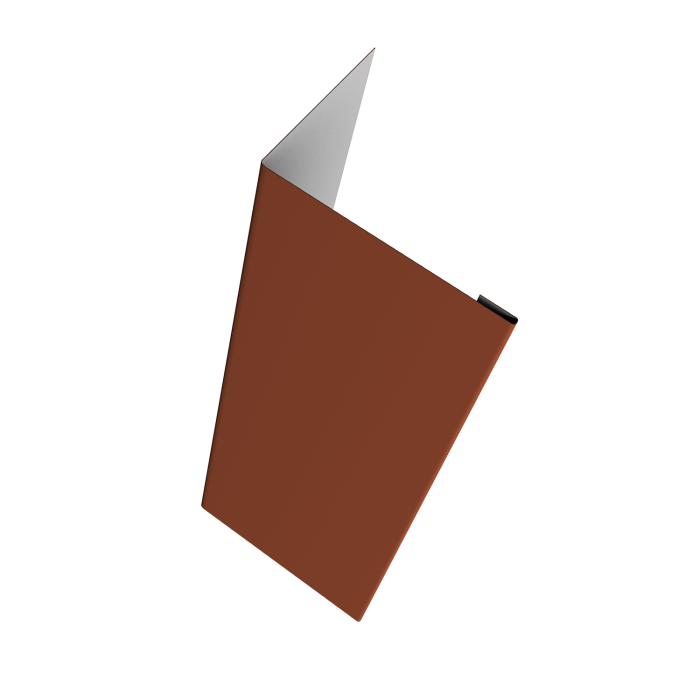 Нащельник (для калиток и ворот) 25х35 жалюзи Milan, Tokyo, Palermo 0,5 PurLite Matt RAL 8004 терракота (L2,5)