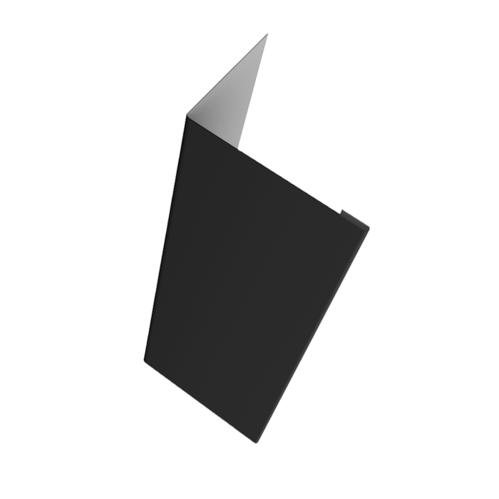 Нащельник (для калиток и ворот) 25х35 жалюзи Milan, Tokyo, Palermo 0,5 Satin Matt RAL 9005 черный (L1,68)