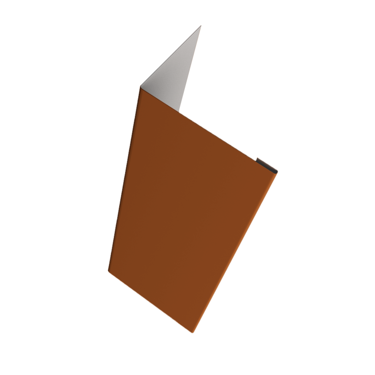 Нащельник (для калиток и ворот) 25х35 жалюзи Milan, Tokyo, Palermo 0,5 Satin Matt TX RAL 8004 терракота (L1,68)