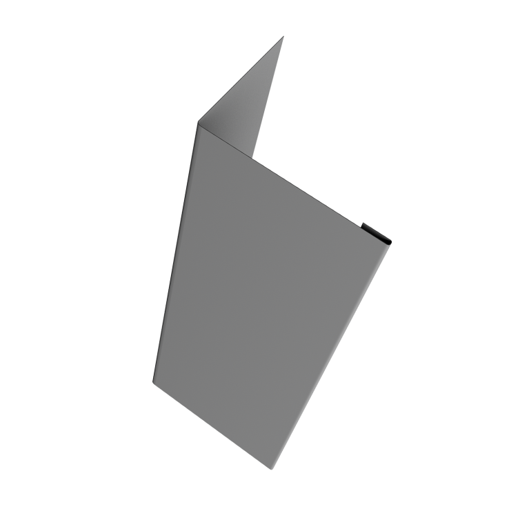 Нащельник (для калиток и ворот) 25х35 жалюзи Milan, Tokyo, Palermo 0,5 Satin RAL 9006 бело-алюминиевый (L2,0)