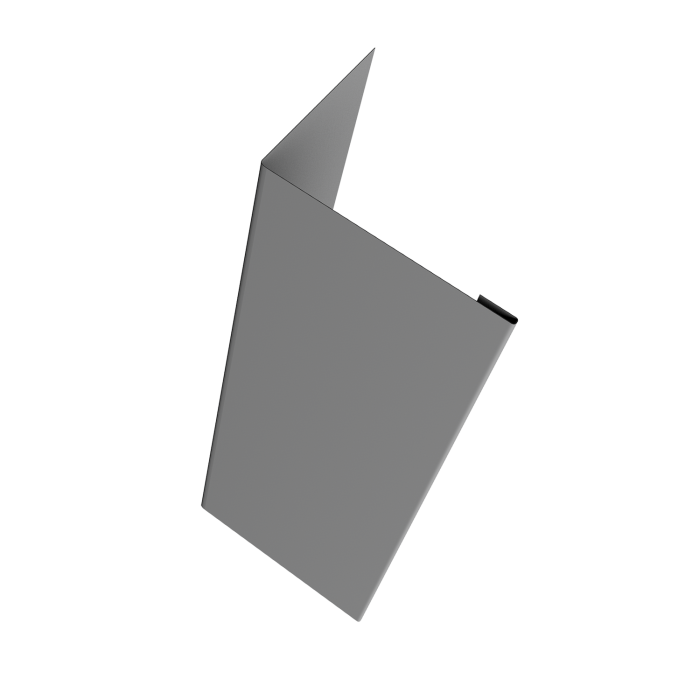 Нащельник (для калиток и ворот) 25х35 жалюзи Milan, Tokyo, Palermo 0,5 Satin RAL 9006 бело-алюминиевый (L1,68)