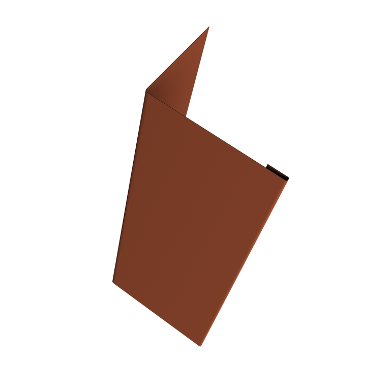 Нащельник (для калиток и ворот) 25х35 жалюзи Milan, Tokyo, Palermo 0,5 Velur X RAL 8004 терракота (L1,68)