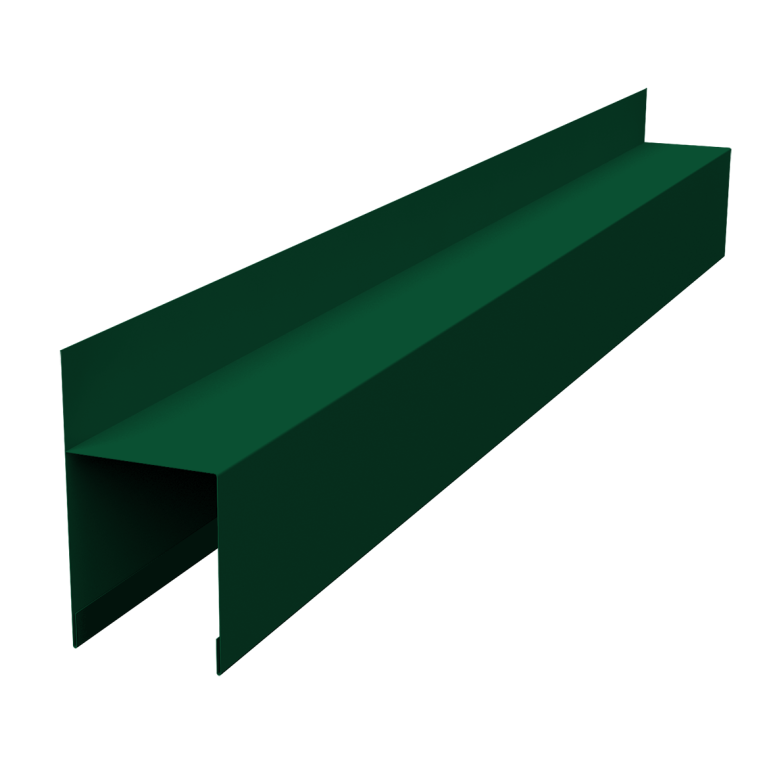 Планка опорная составная внешняя для забора жалюзи Palermo 0,45 PE-Double RAL 6005 зеленый мох (2,5м)