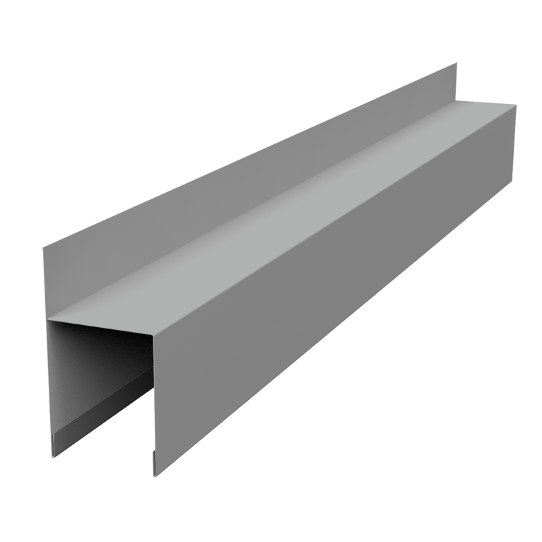 Планка опорная составная внешняя для забора жалюзи Palermo 0,45 PE RAL 9006 бело-алюминиевый (2,5м)