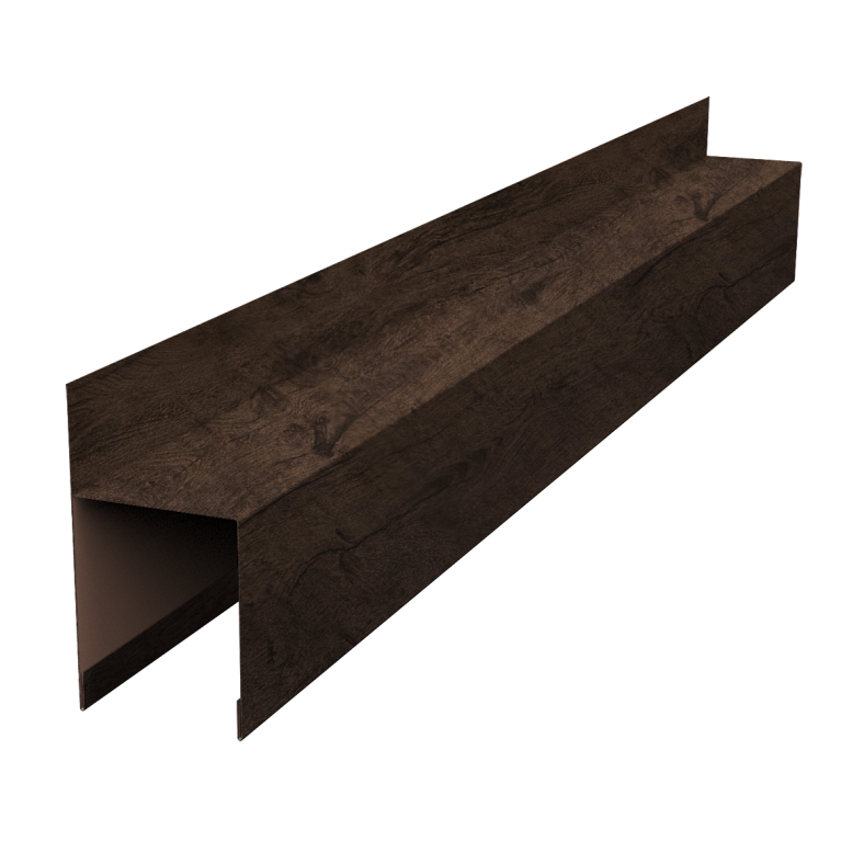 Планка опорная составная внешняя для забора жалюзи Palermo 0,45 Print Elite Antique Wood TwinColor (1,8м)