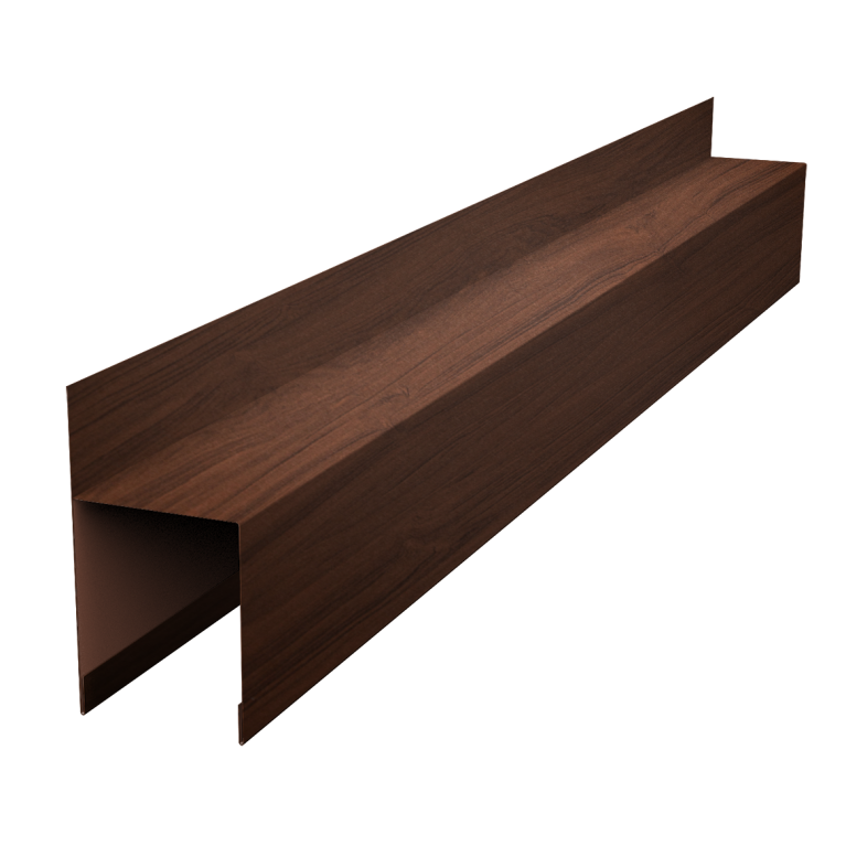 Планка опорная составная внешняя для забора жалюзи Palermo 0,45 Print Elite Choco Wood TwinColor (1,8м)