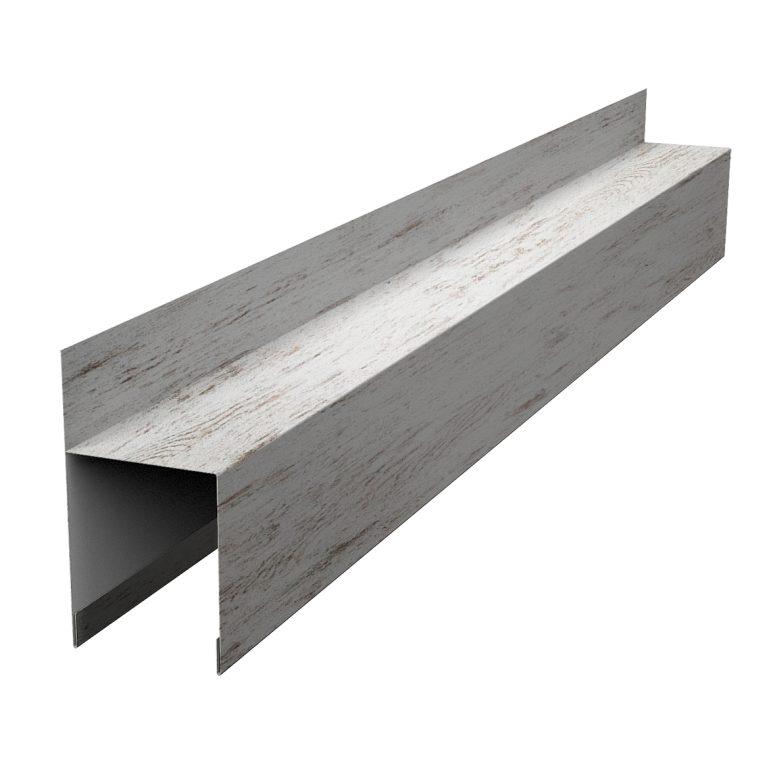 Планка опорная составная внешняя для забора жалюзи Palermo 0,45 Print Elite Snow Wood TwinColor (2,5м)