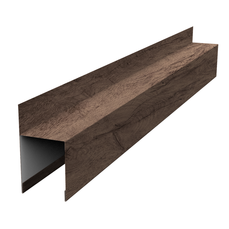 Планка опорная составная внешняя для забора жалюзи Palermo 0,45 Print Premium Almond Wood Fresh (2,5м)