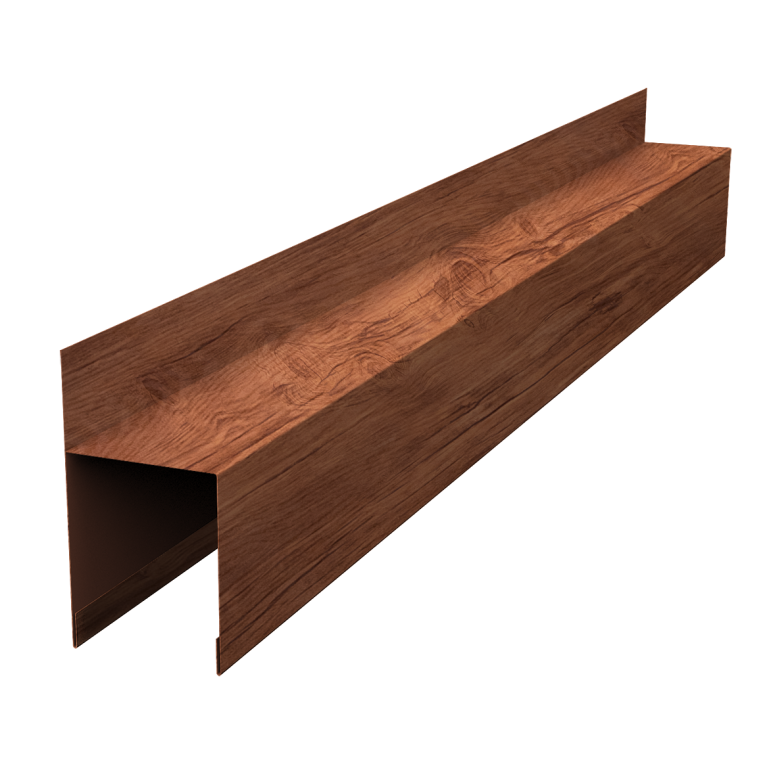 Планка опорная составная внешняя для забора жалюзи Palermo 0,45 Print Premium Rowan Wood Intense FTC (2,5м)